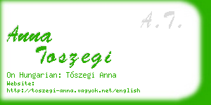 anna toszegi business card